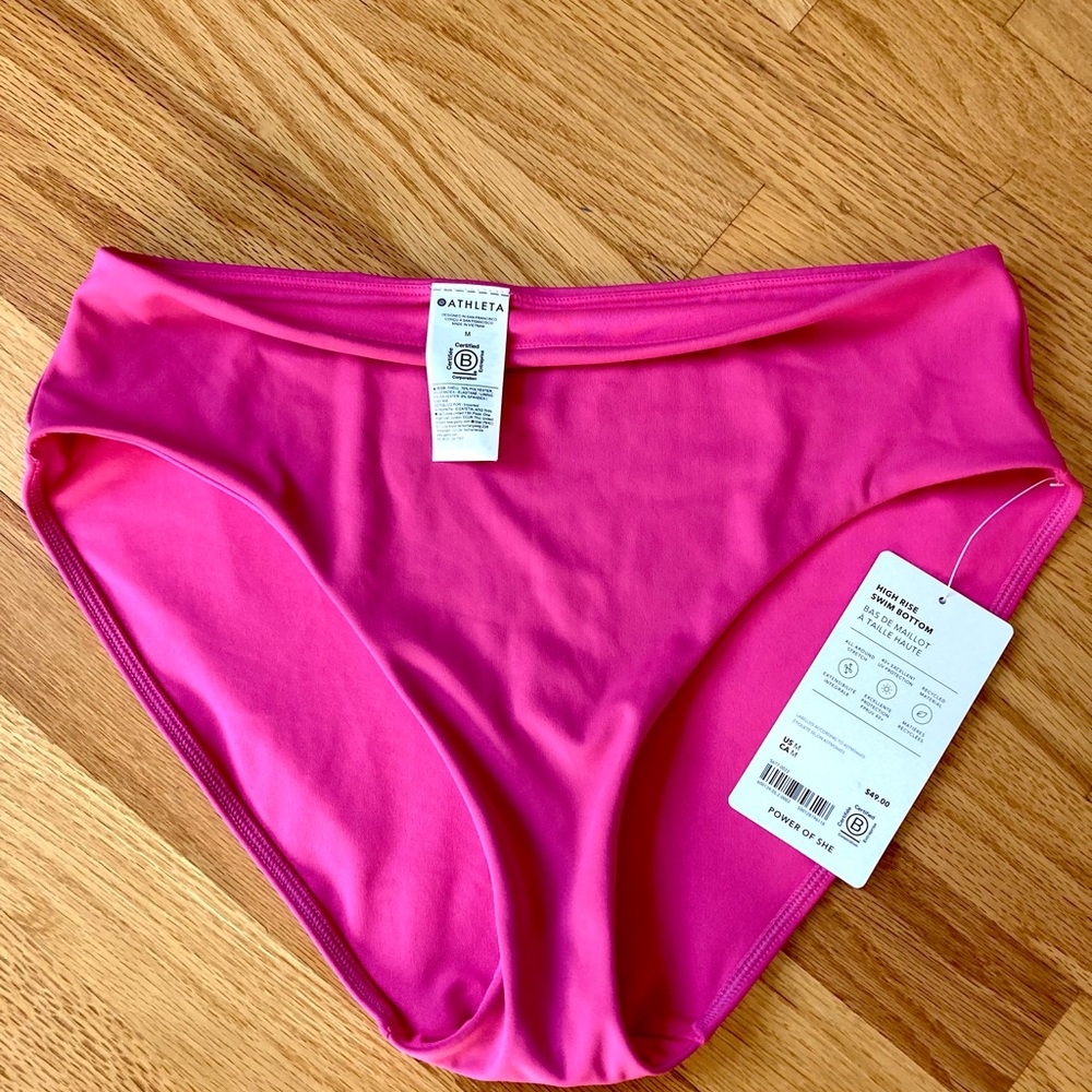 Athleta High-Rise ‘Pop Pink’ Swimwear Bottom - NWT